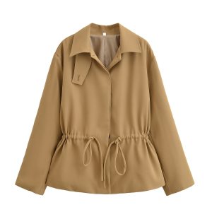 Waist lapel short jacket