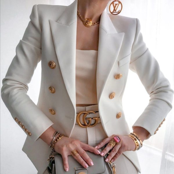 Fashionable Casual Solid Color Blazer Short Jacket