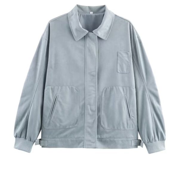 Lapel Loose Suede Short Jacket