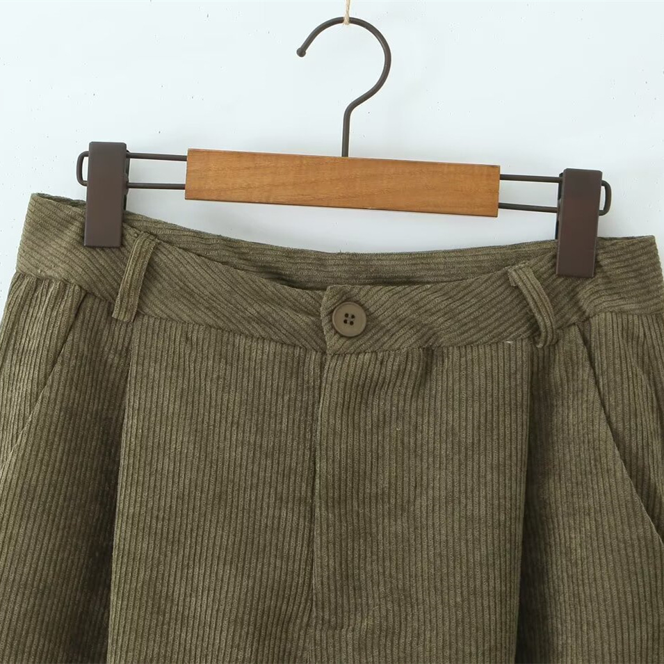 Casual corduroy straight-leg trousers - Image 3