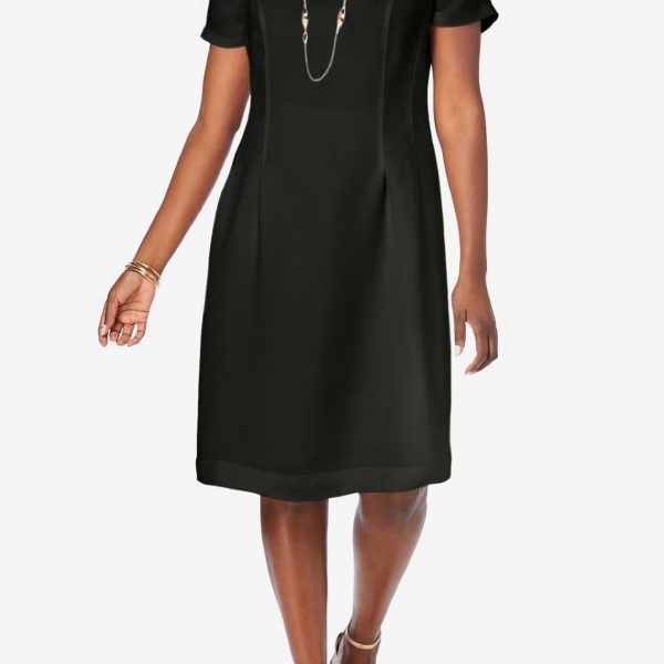 Solid Color Waist Cinching Dress